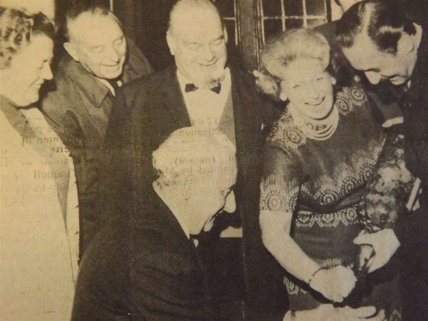 50 years ago: November 16, 1973 – Mr Sidney March (extreme right) and his wife, Margaret, give the Bourne Burghley Arms gallon whisky bottle a shake to release its coins for Mr Tom Evison, appeals organiser of the Kesteven Fund for the Blind, watched by some regulars.