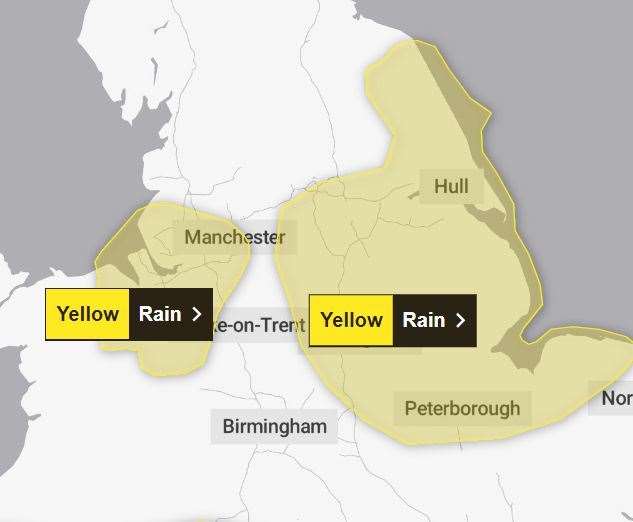 A yellow weather warning has been issued