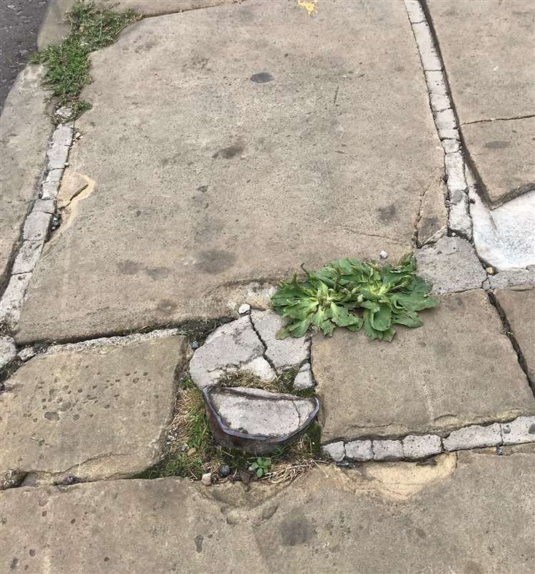 A cracked pavement in Braod Street, reported by the Urban Group earlier this year (15882060)