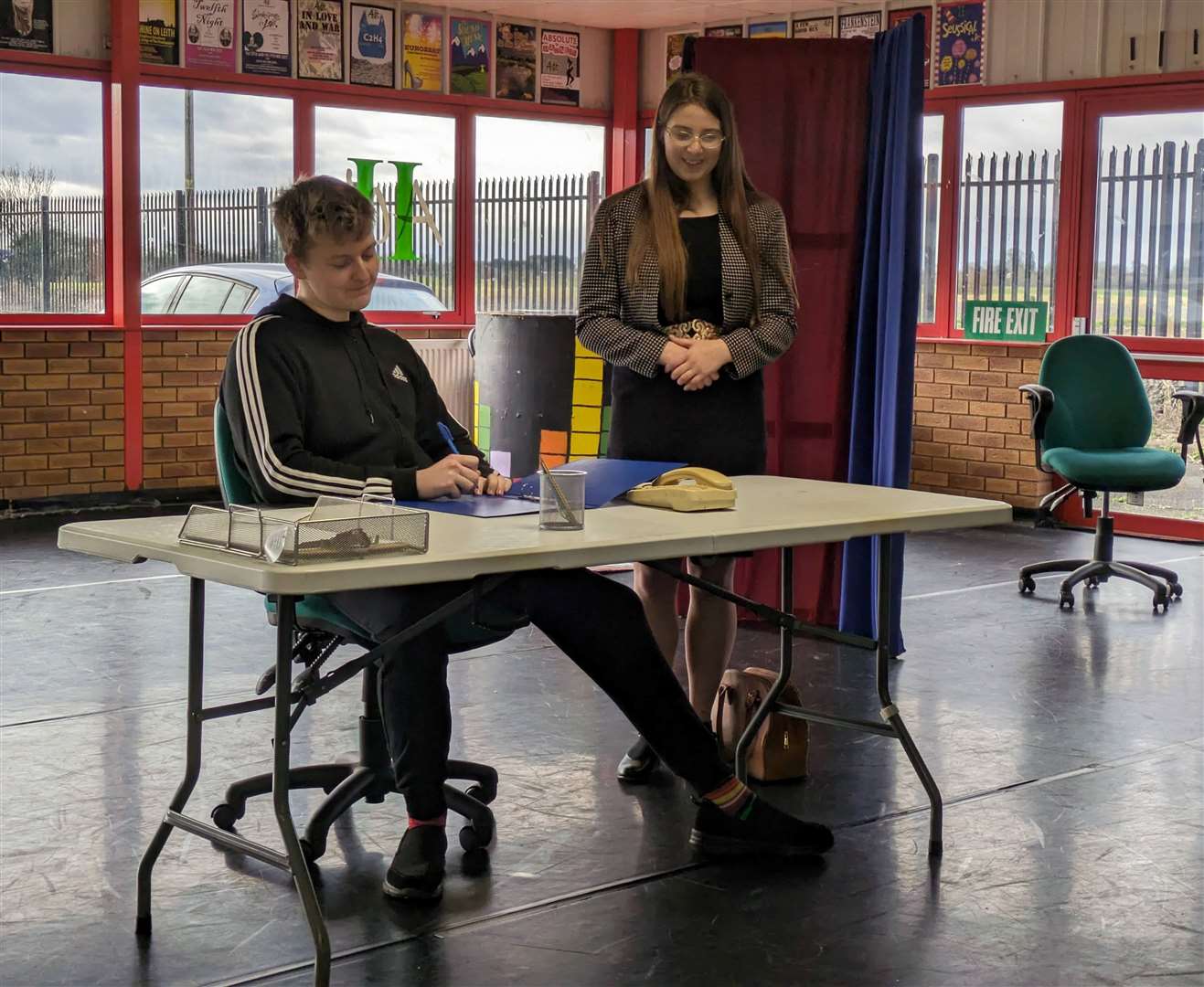 Students rehearse the play written by Alan Ayckbourn