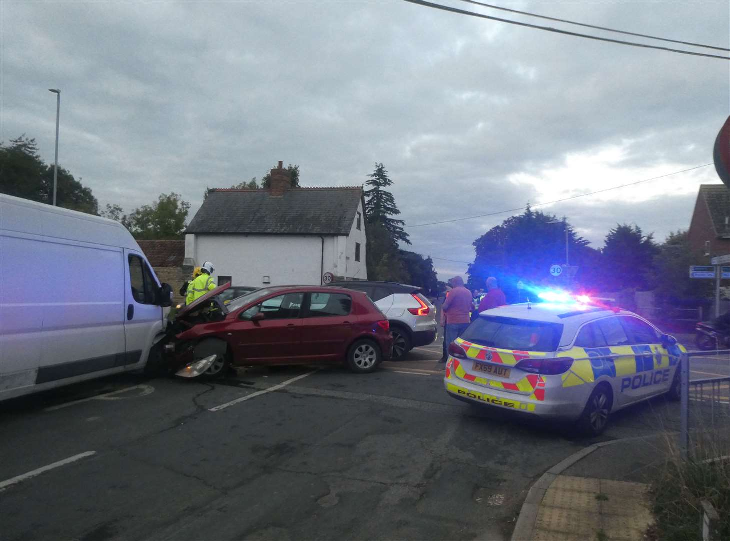 A crash on the A15 at Baston last night (Tuesday, September 24). Photo: Robin Jones