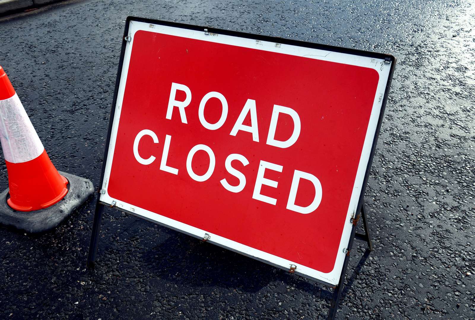 Road closed sign stock photo. Picture: James Mackenzie
