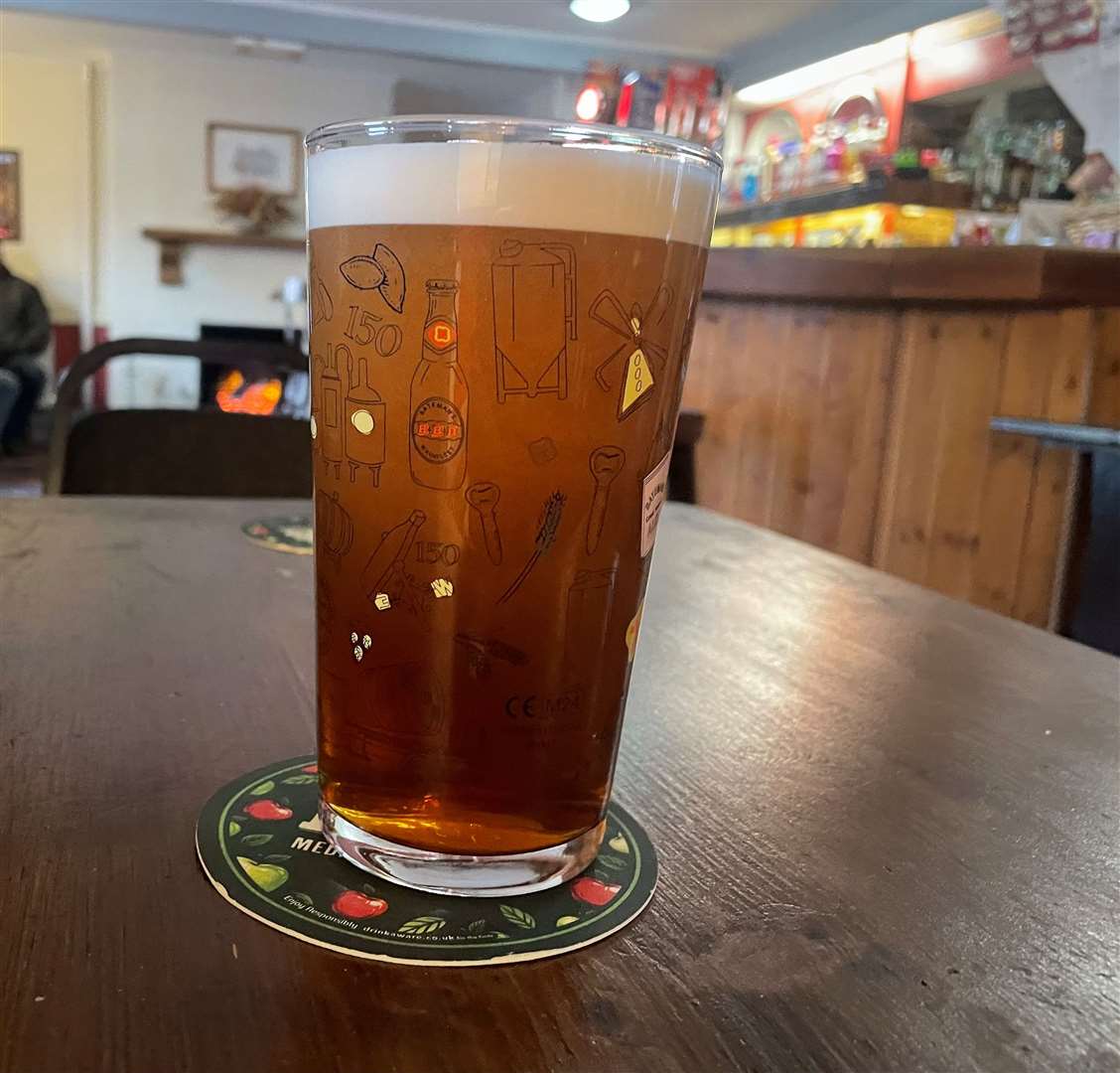 A pint of Batemans at the Lion