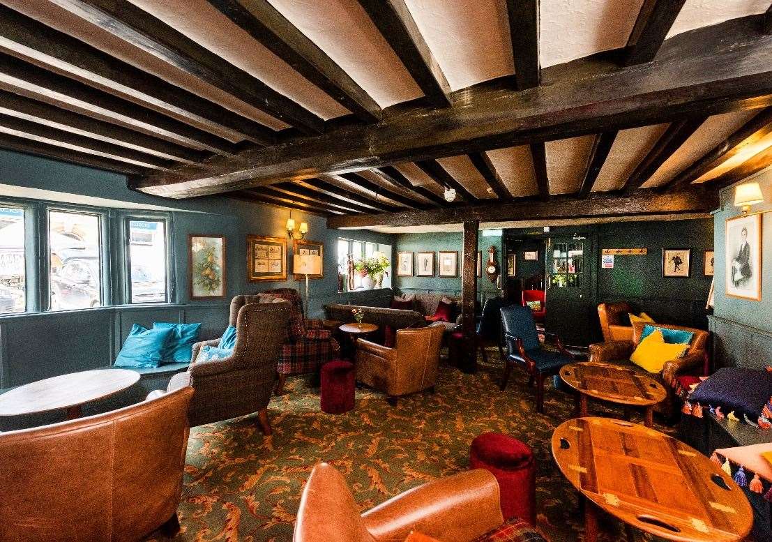 Inside the lounge area at the Whipper-In Hotel