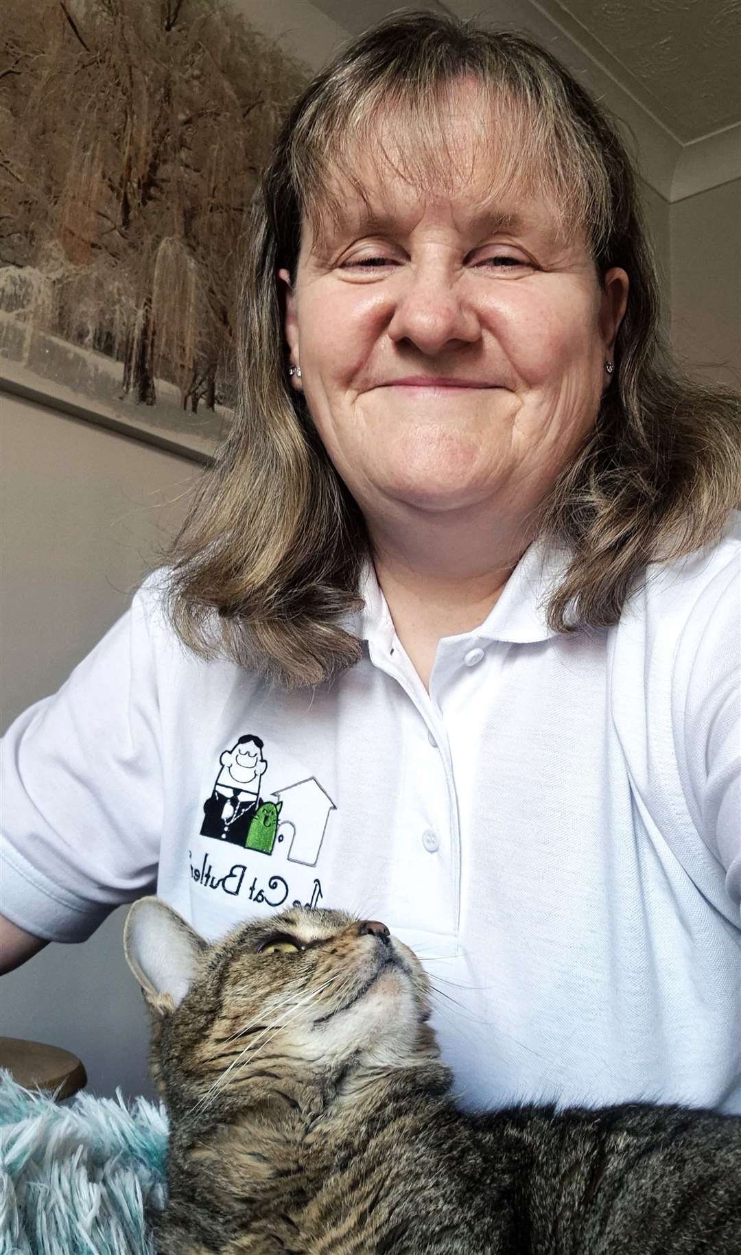 Cat butler Jane Bishop with Lola