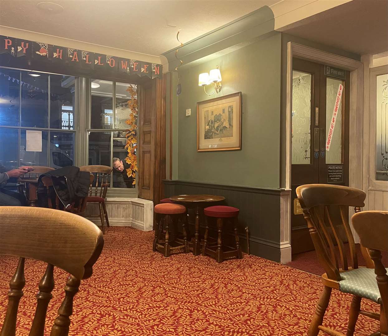 The decor was warming on a wet evening