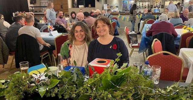 Maria Harvey, of Lakeview Cattery, and Anne-Marie Hamill who organised the quiz on behalf of Stamford Supports Ukraine