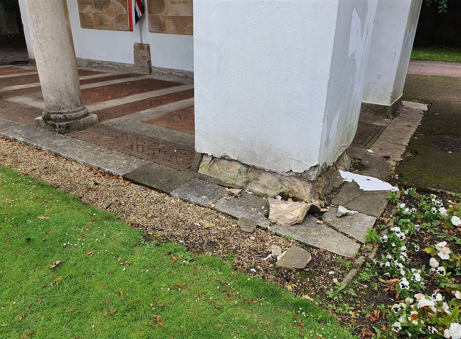Damage to the lower part of the pillars. PHOTO: Jenny Beake