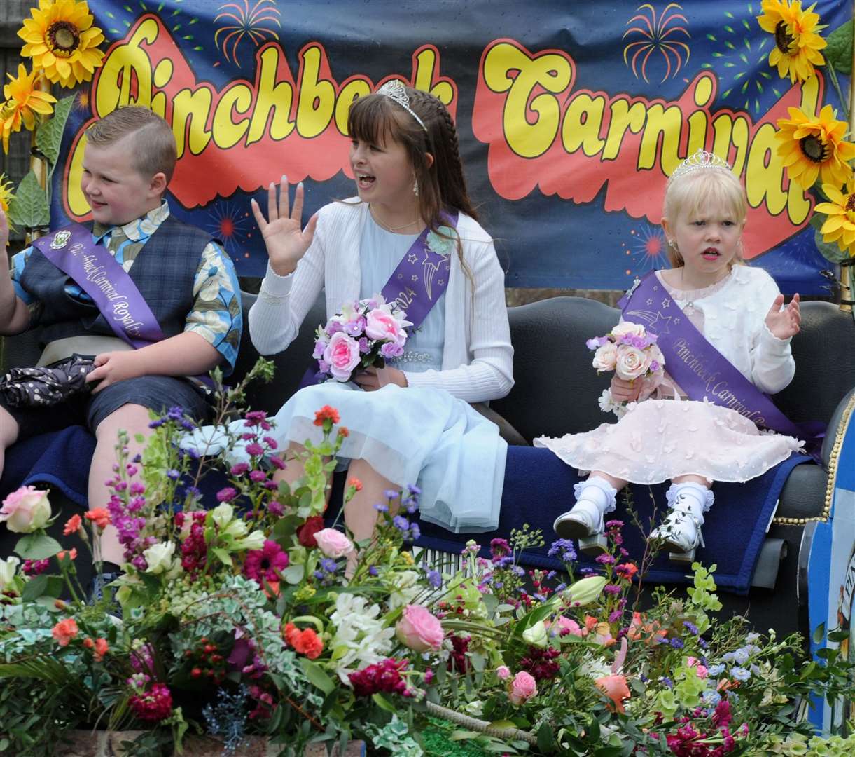Amber Parker, Leo Cunningham and Isabella Brain were crowned as Pinchbeck Carnival Royalty