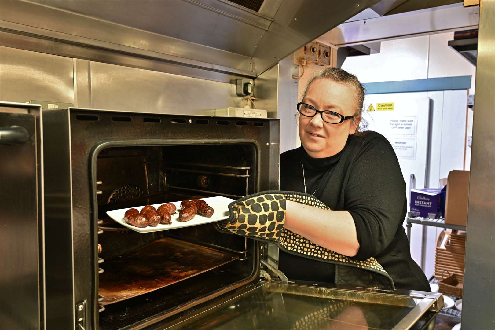 Gemma Williams ensured the bangers kept coming at the Cley Hall Hotel. Photo: David Lowndes
