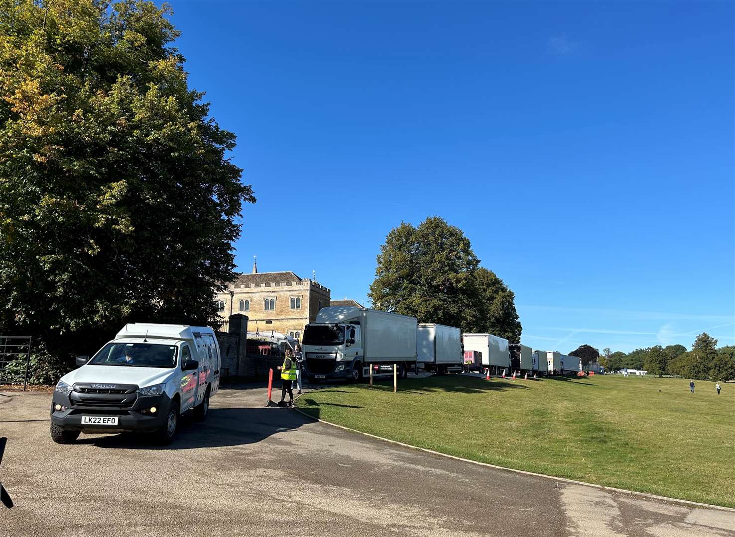 Burghley is busy with crews setting up for filming