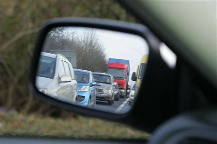 Traffic queues are being reported.