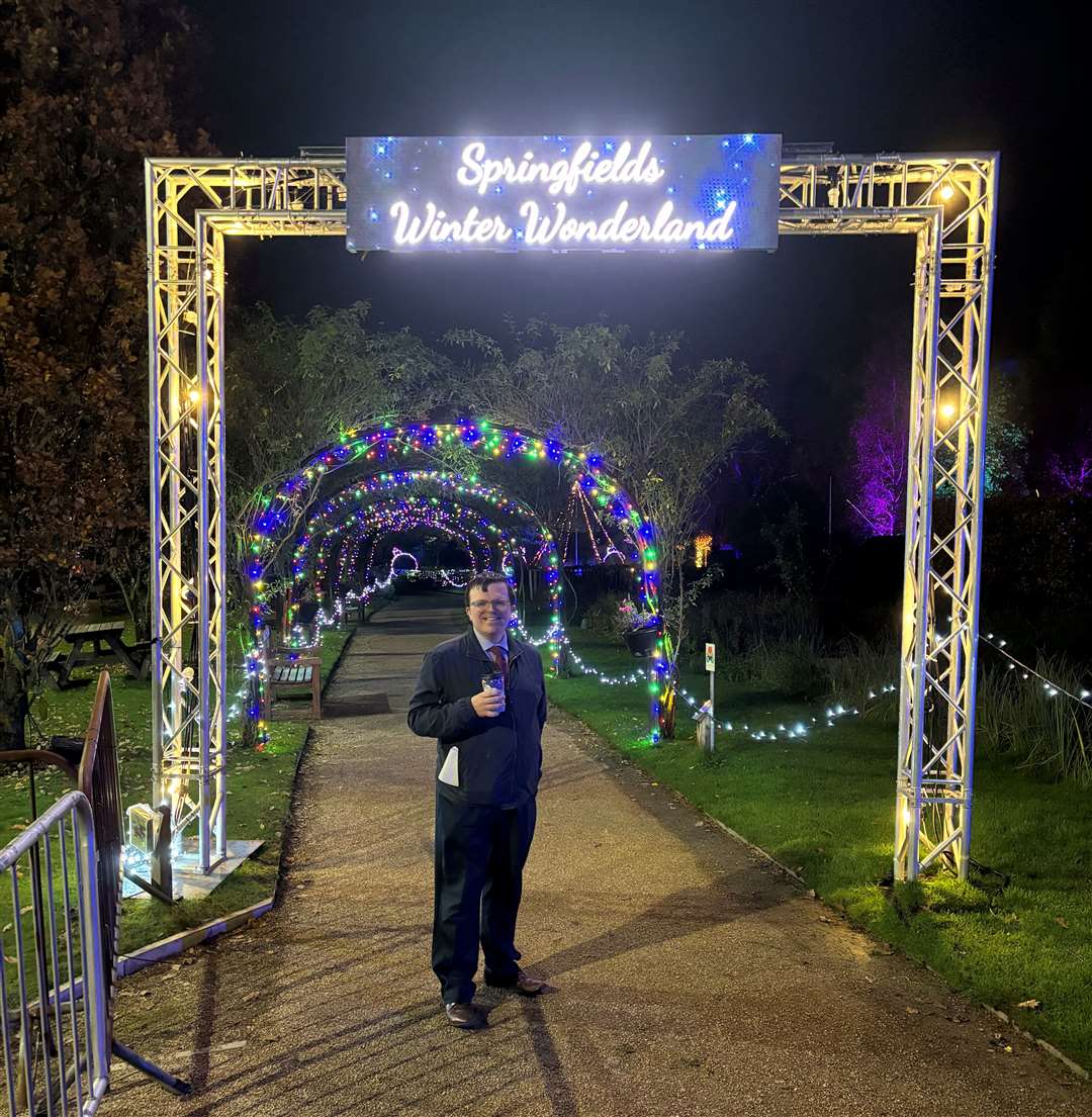 Off we go. Senior Editor Andrew Brookes begins the 2024 Winter Wonderland Walk at Springfields in Spalding. Photo: Lorna O'Dwyer