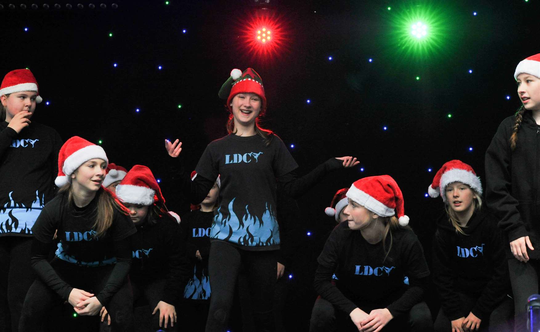 Dancers feeling festive