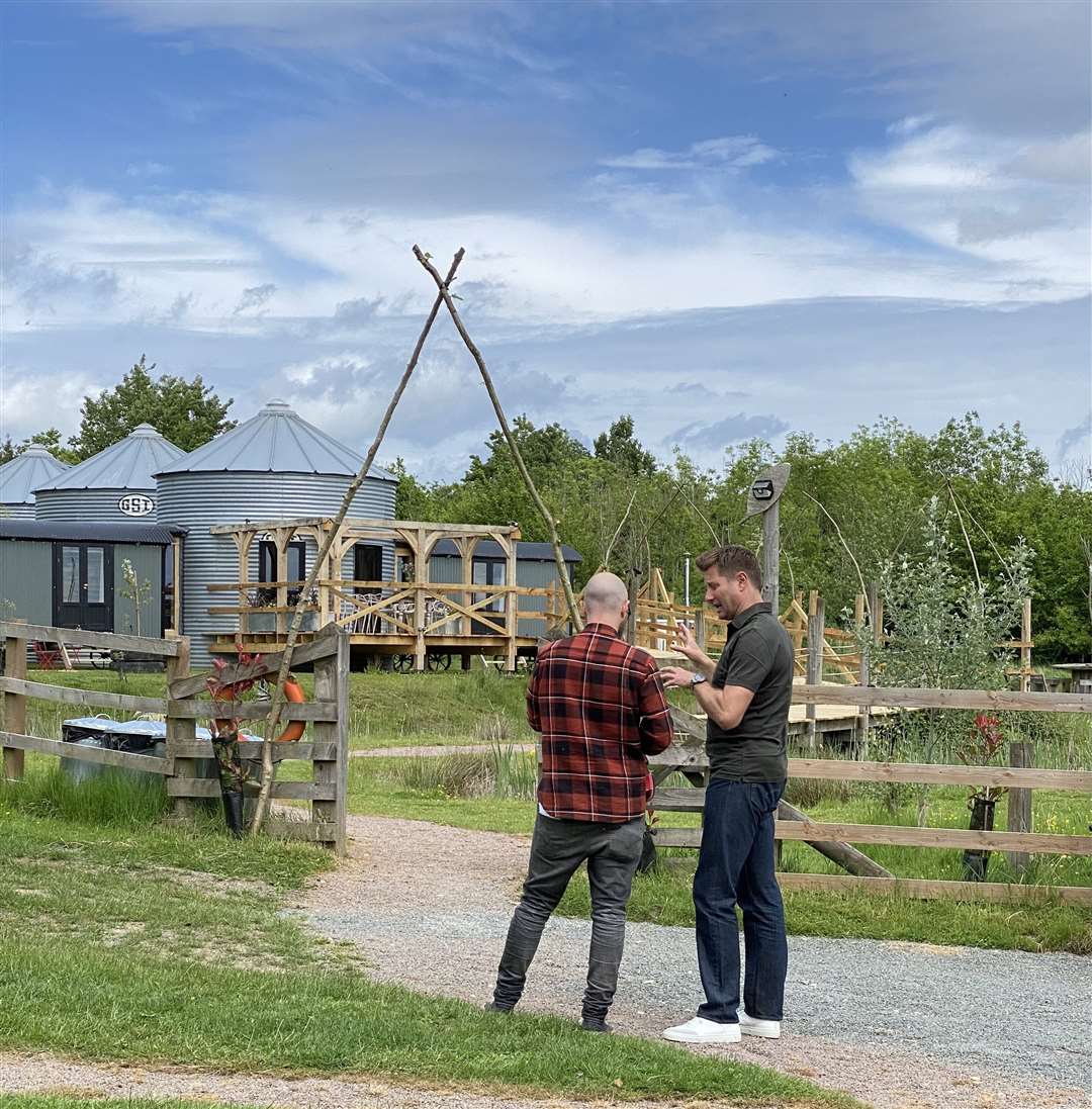 George Clarke filming at A Little Bit of Rough in Rutland
