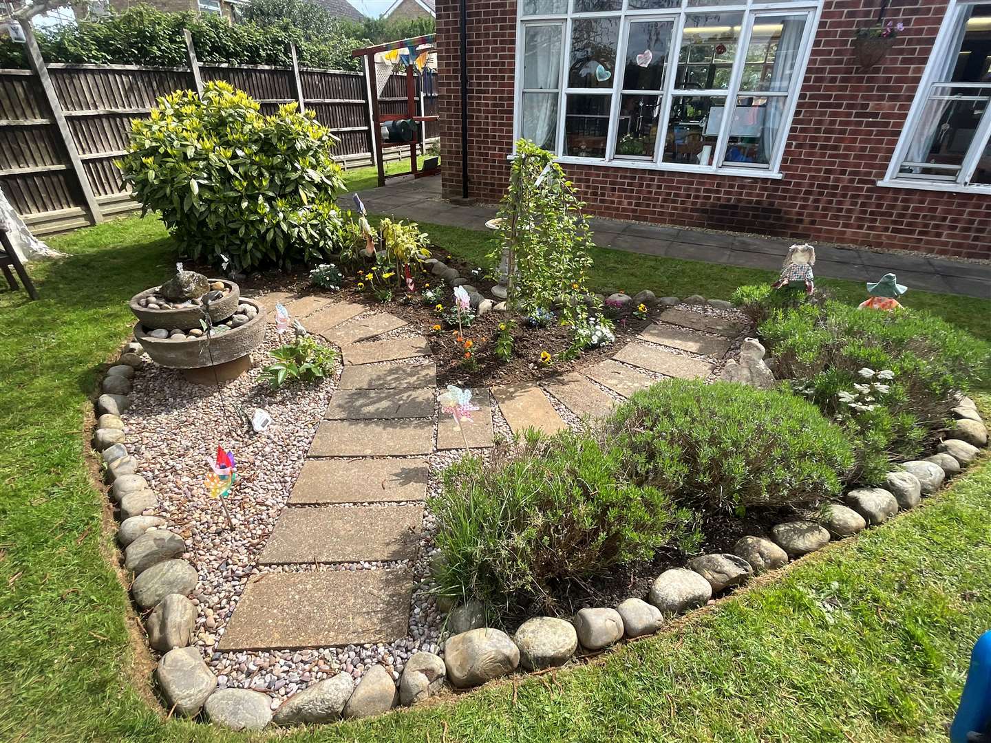 The newly redeveloped memorial garden at the Cree Centre.