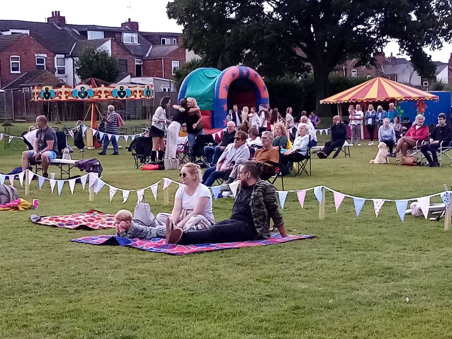 Crowds watch on as classic jazz hits are played for them.