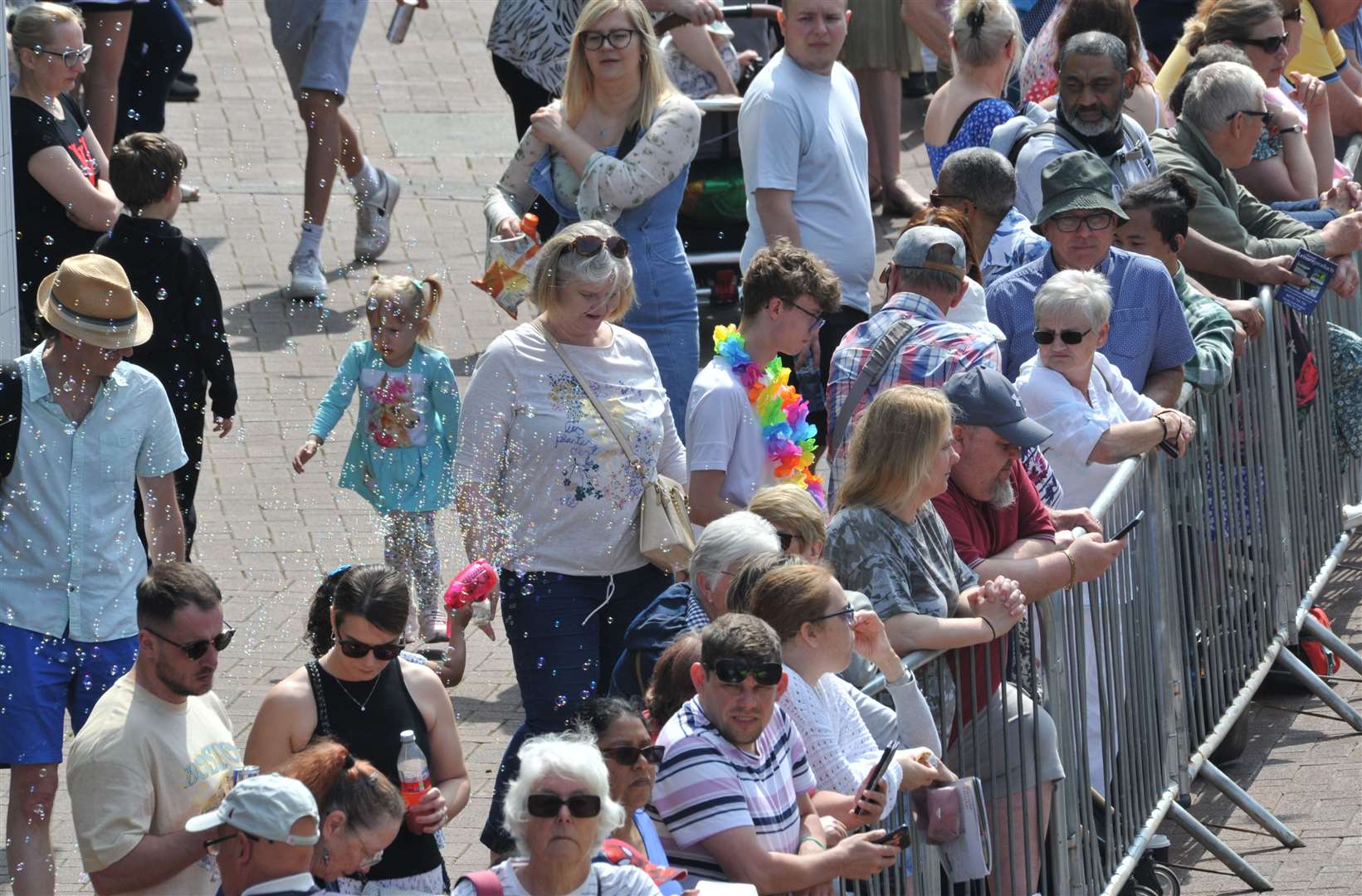 Crowds await the arrival of Spalding Flower Parade