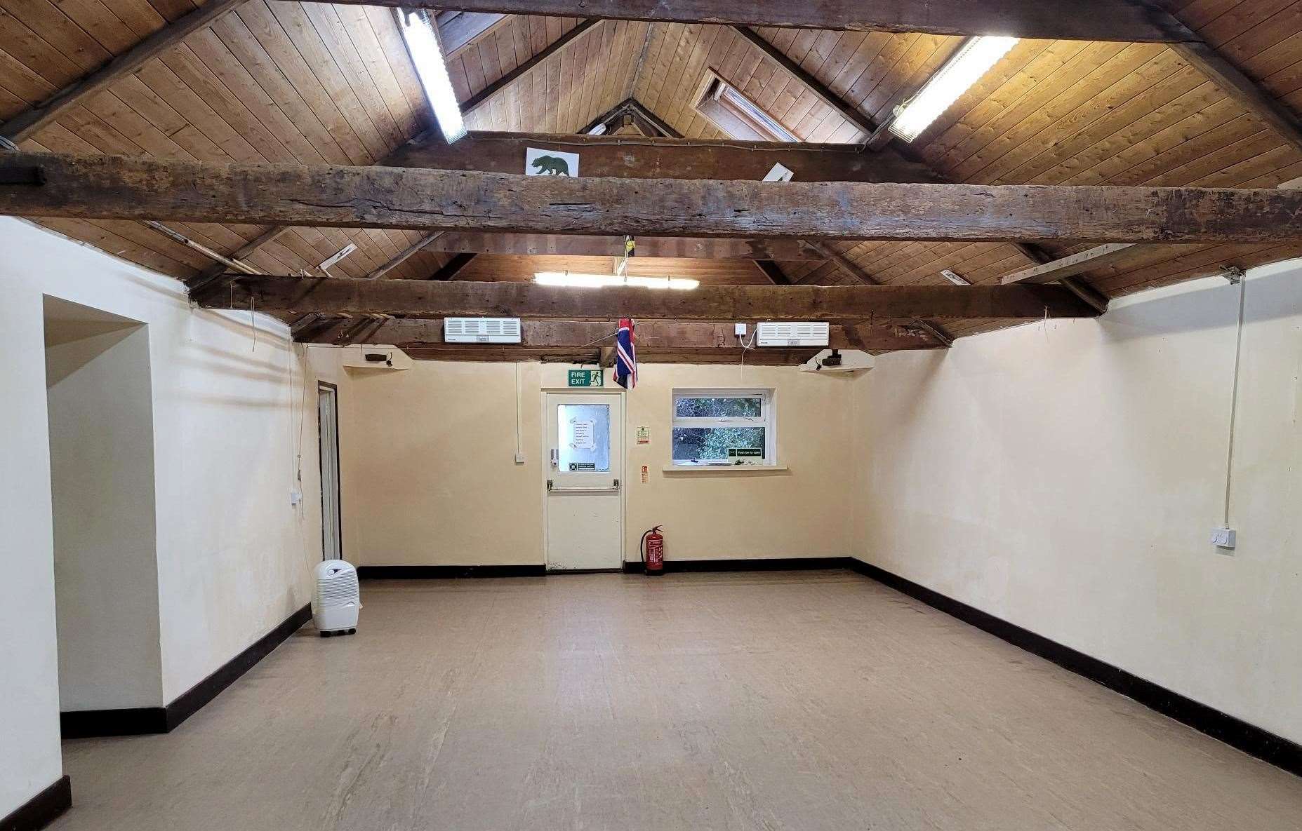 The newly-painted scout hut.