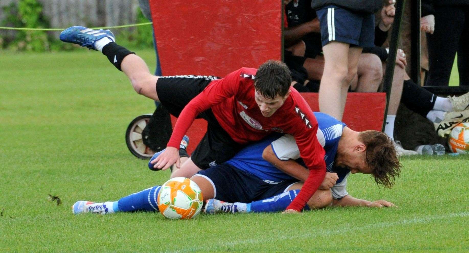 Pinchbeck tangled with Boston Town in a friendly.