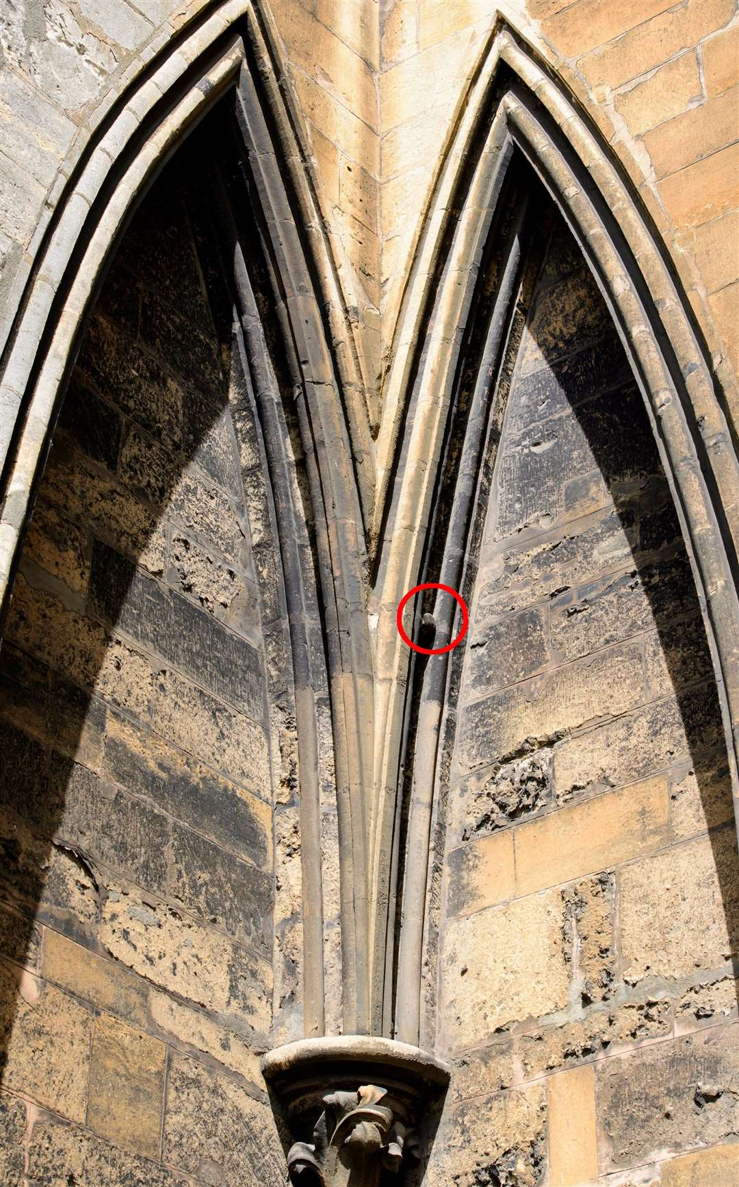 Britain's oldest tennis ball has been lodged in the archway of Lincoln Cathedral for 110 years