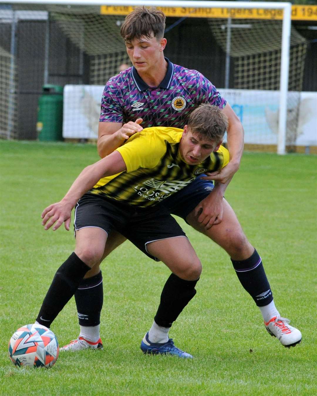 Action from Holbeach United's match with Boston United Under 23s in the Pete Cousins Memorial Cup. Photo: Chris Lowndes