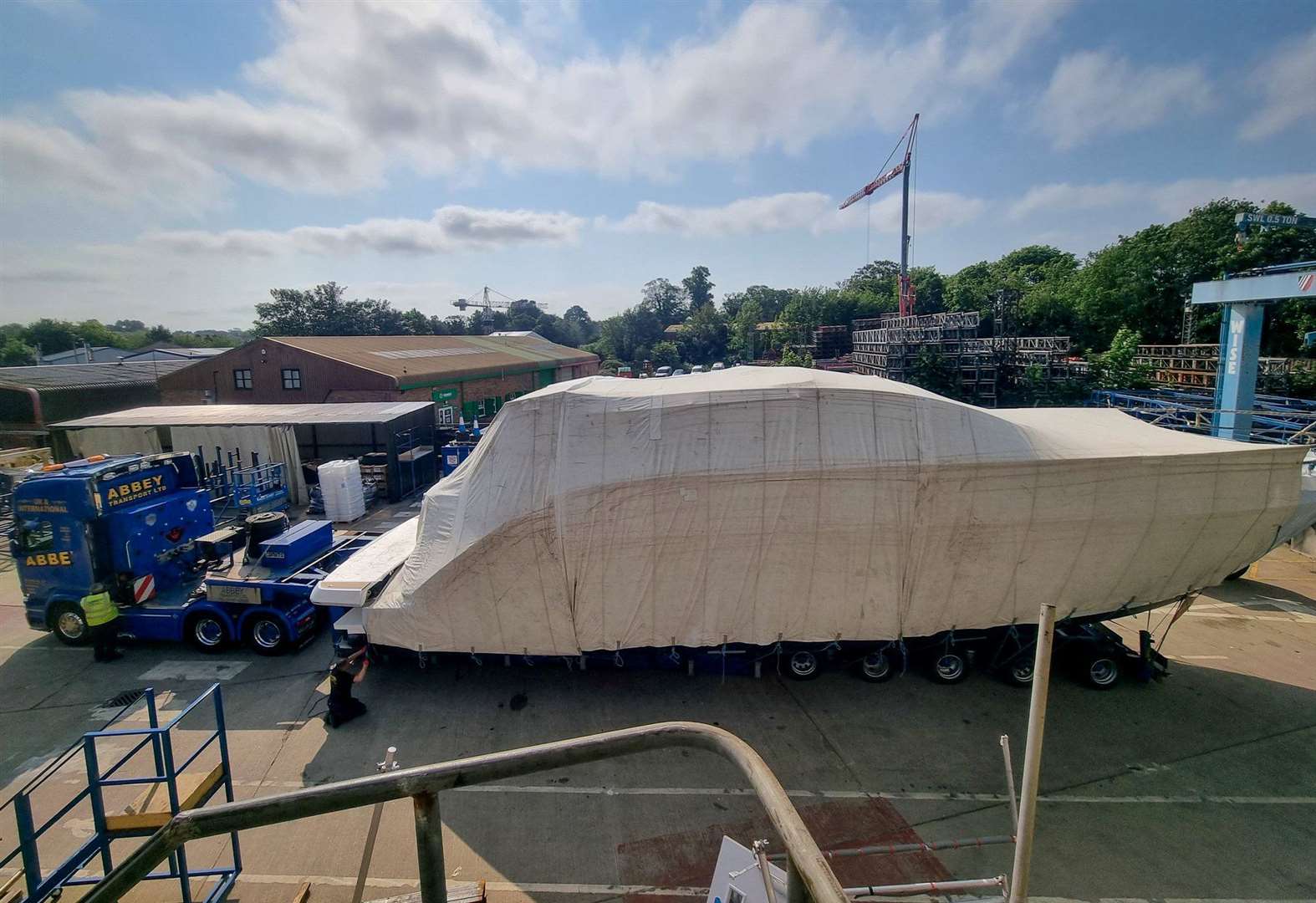 A police escort for a yacht is leaving Oundle this morning