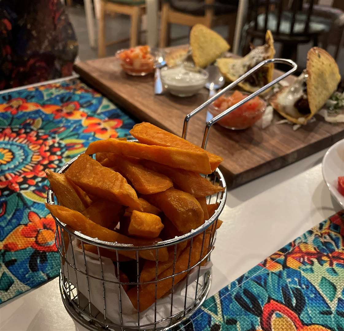 I'd have preferred the sweet potato chips to be a bit crisper