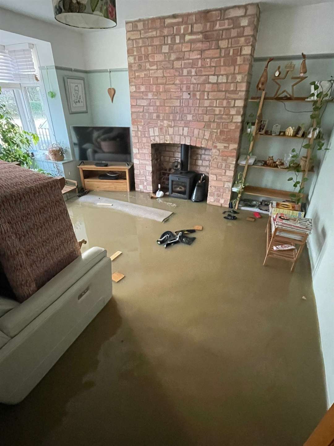 Flooding in Joanna and Terry Hagues' home.