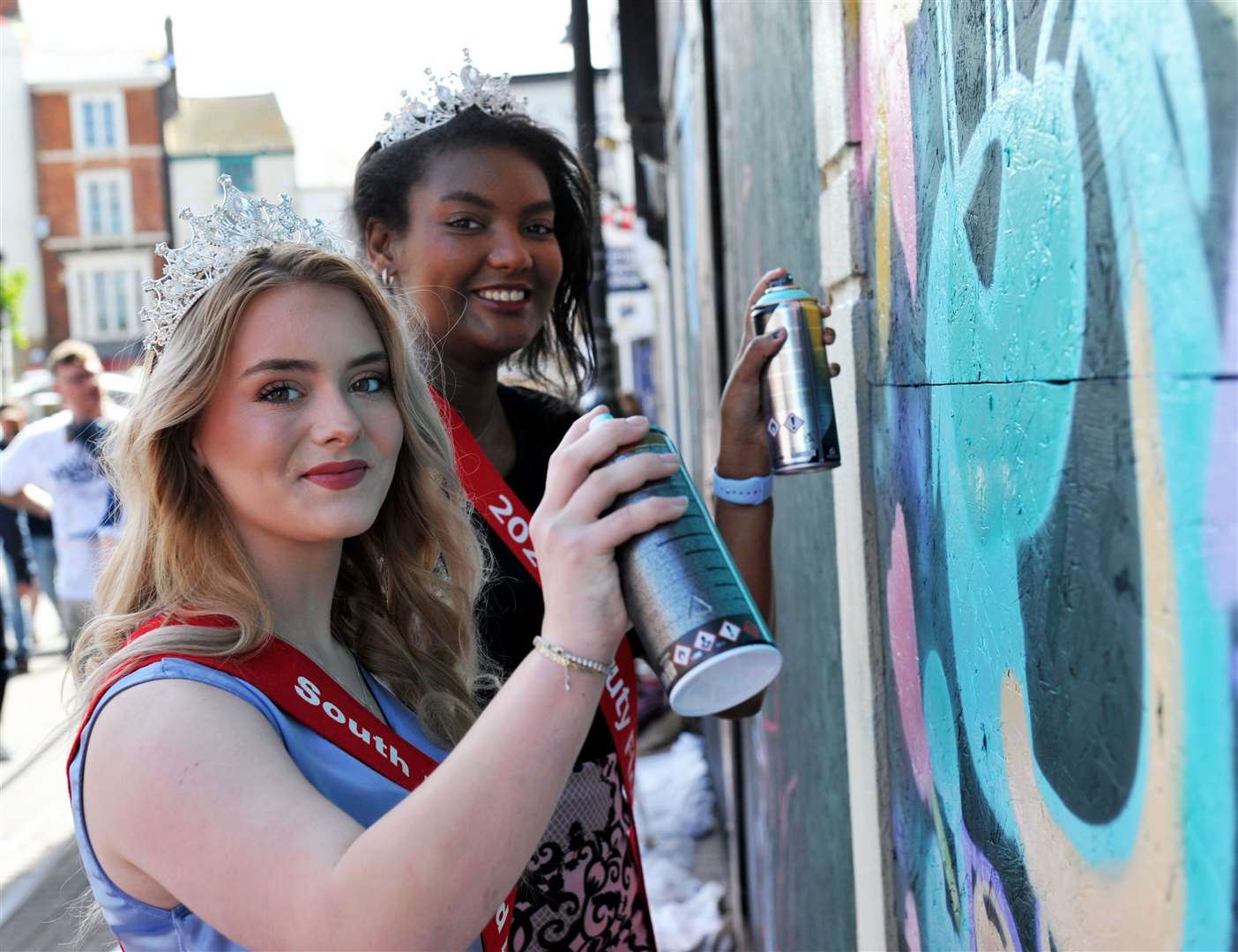 Star Perry, current ambassador for Spalding Flower Parade and Demi Fontaine Gilchrist, newly appointed deputy Flower Queen for 2024. PHOTOS CHRIS LOWNDES