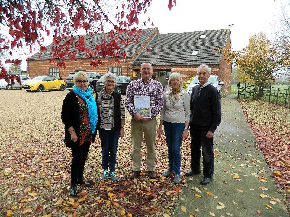 SKDC Councillor Nick Robins (centre) with Village Hall committee members (l-r) Pat Smith, Glenys Peeling, Rosemary Wilson and Michael Wilson (5647548)