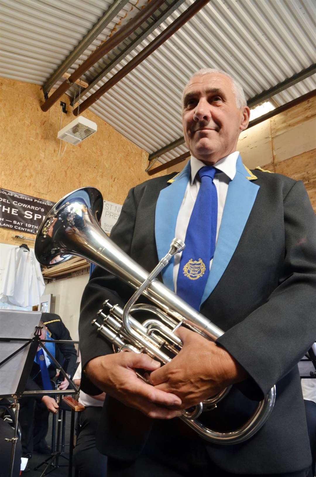 Musical director for Brassed Off, Tony Fell. Photo by Tim Wilson. 050818111SG