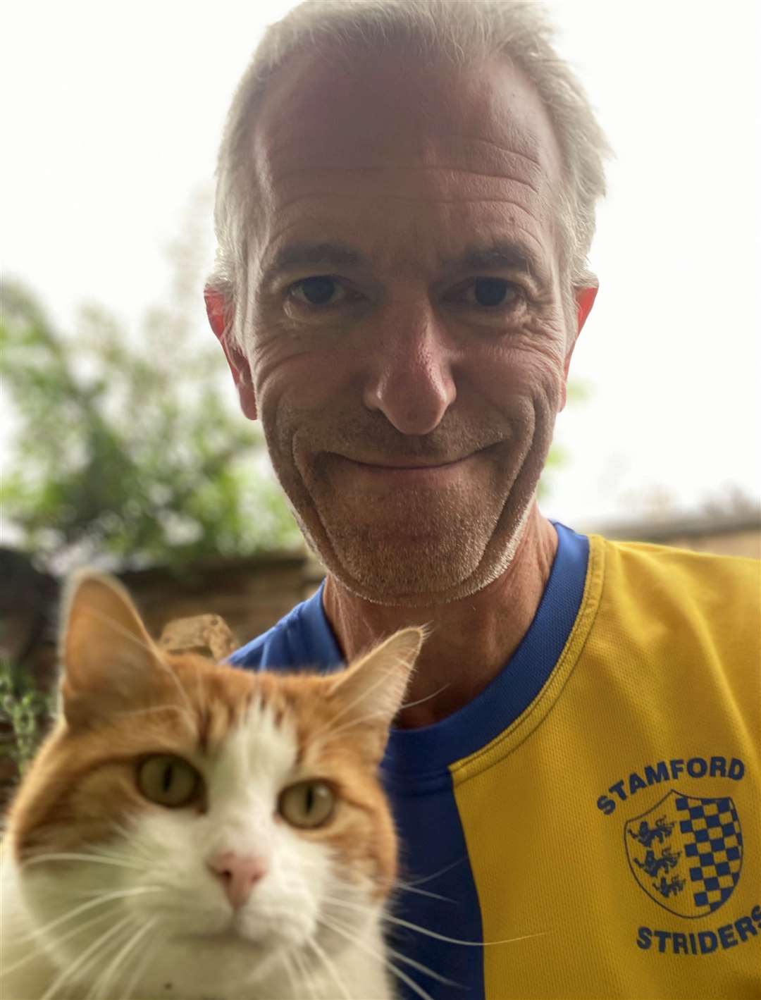 Ed with rescue cat Rafa
