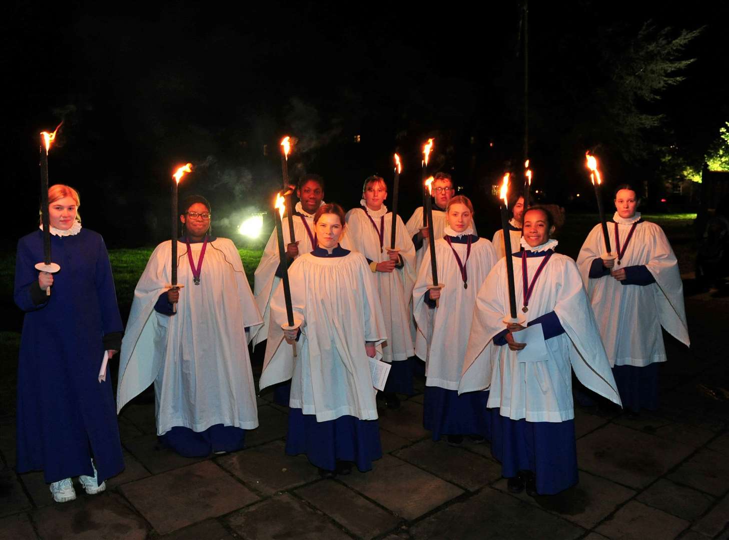 The procession entering the church