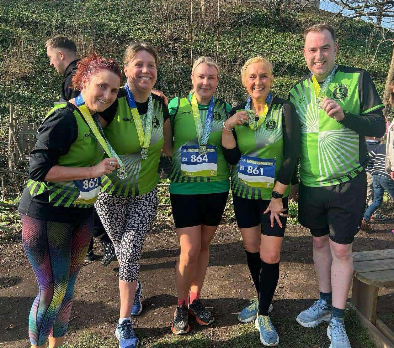 Grantham Running Club at the Nottingham 10k.