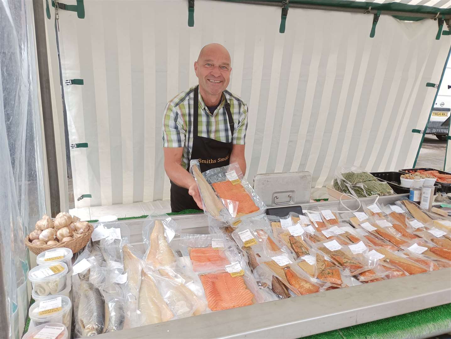 Simon Huggins on Grantham Market.