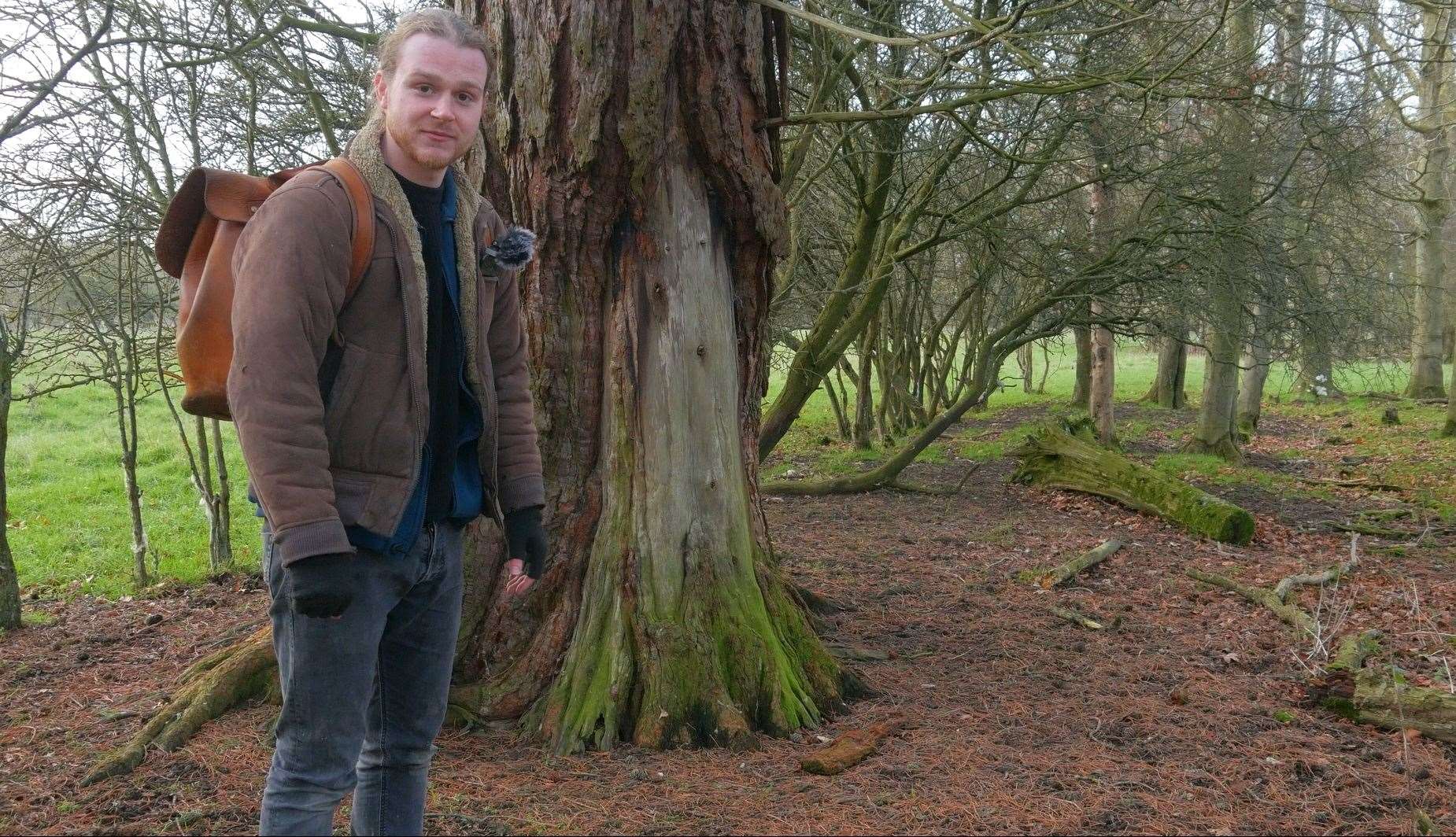 Jay Naylor with the redwood trees