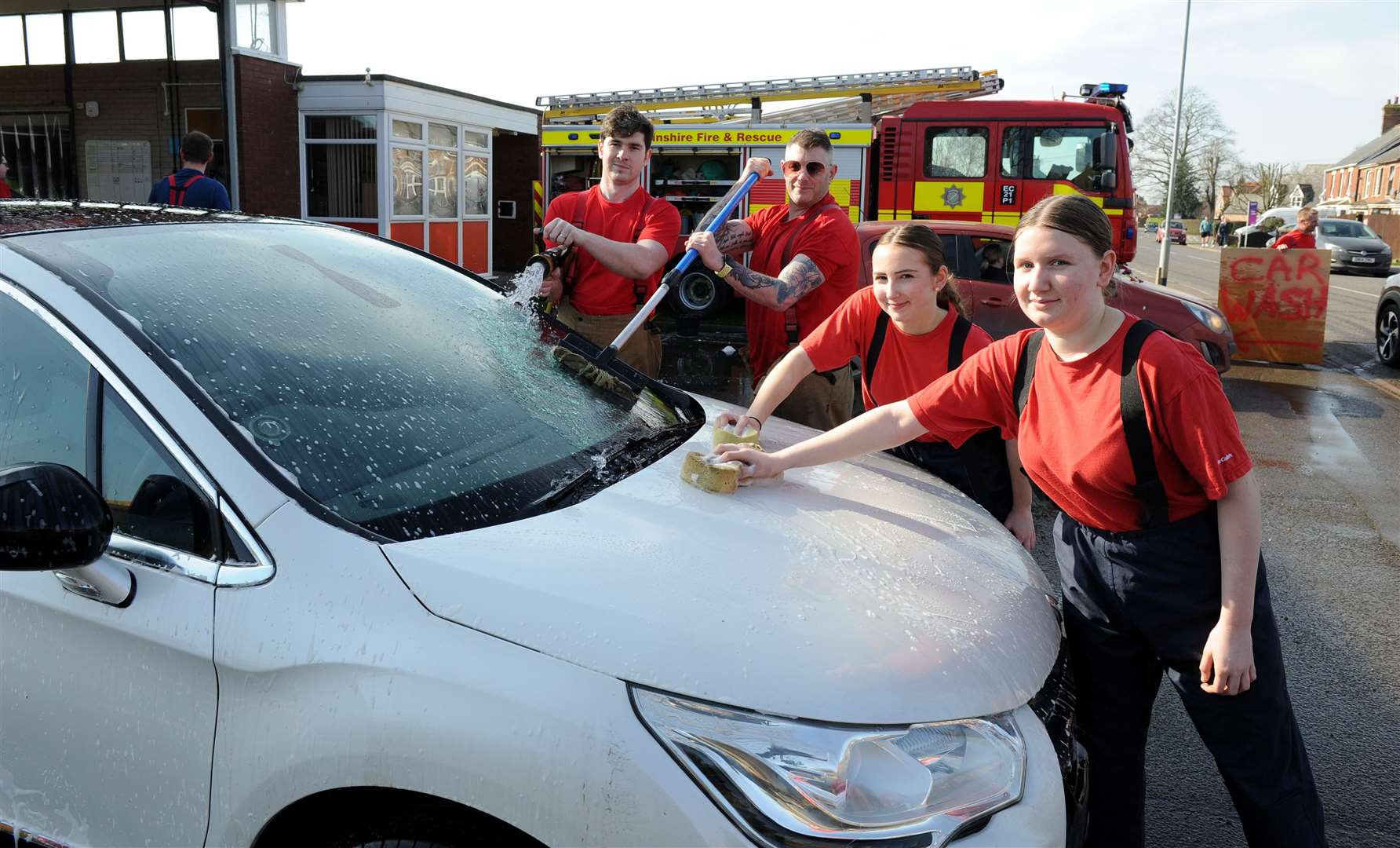 Long Sutton firefighters were raising money for charity PHOTO: Chris Lowndes