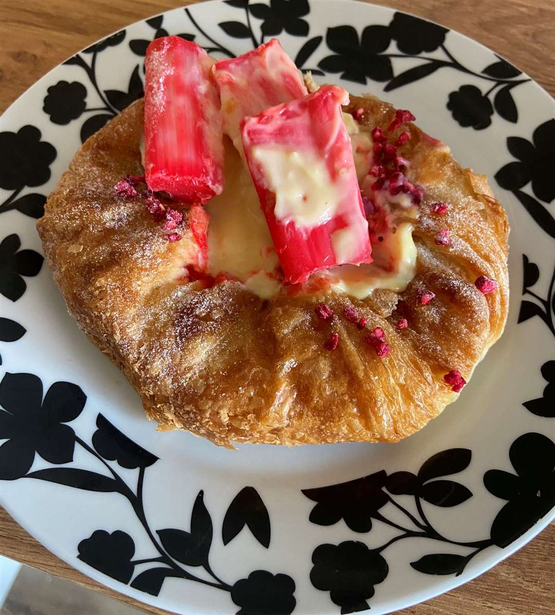 Rhubarb and custard pastry from Westgate Bakery - albeit a little worse for wear after a journey home