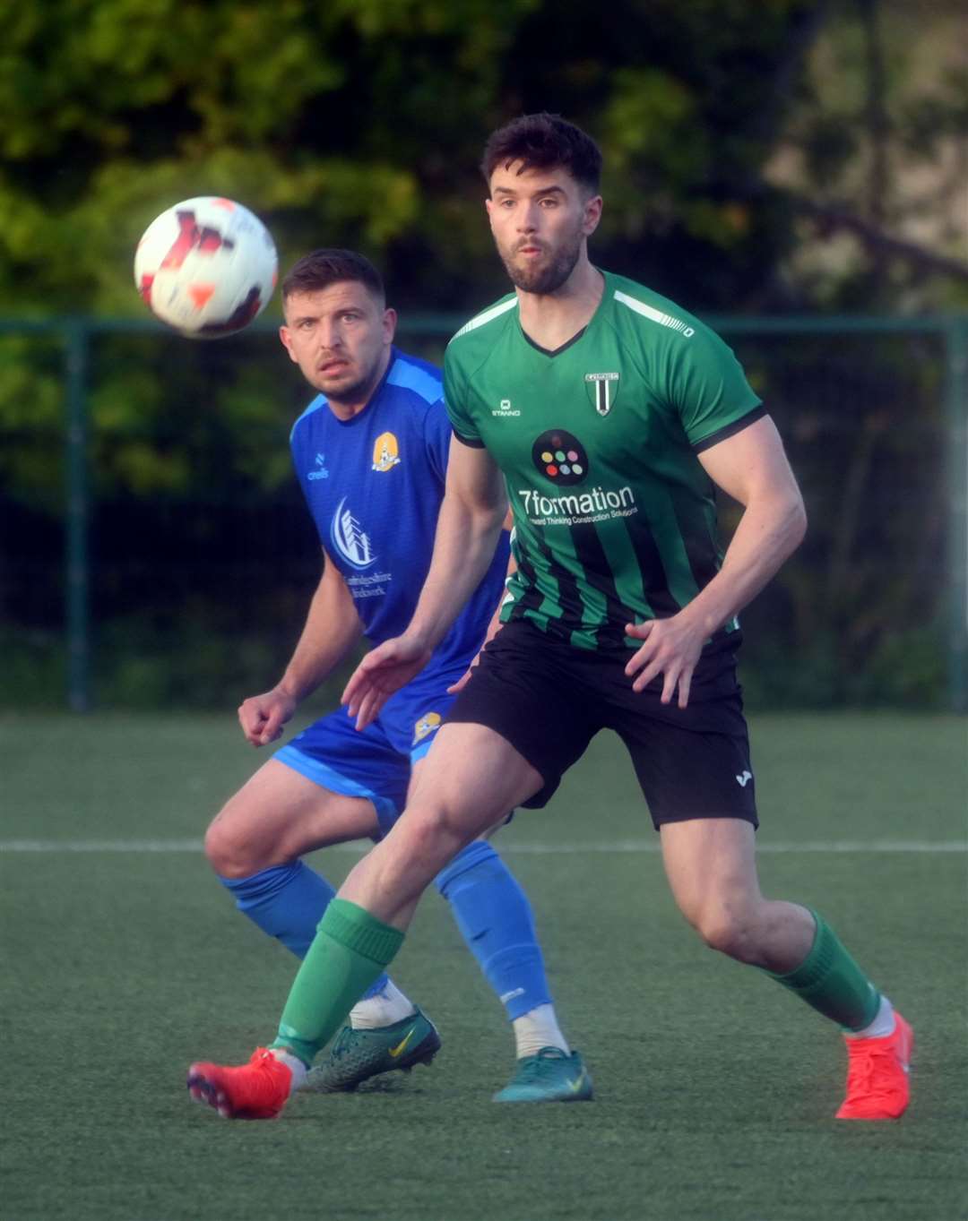 March (Blue) v Blackstones (Green and Black) in the final of the Hinchingbrooke Cup