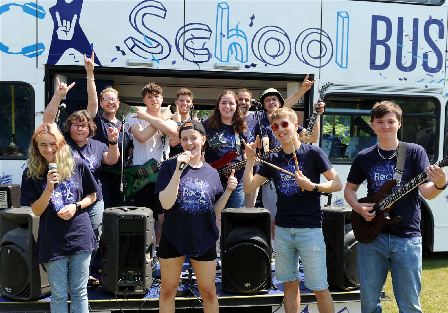 The Rock School Bus entertained the crowds