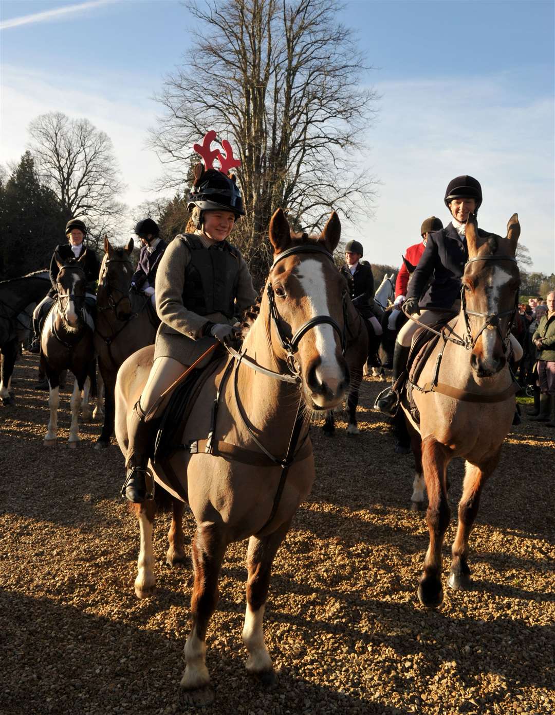 One rider was in the festive spirit with antlers