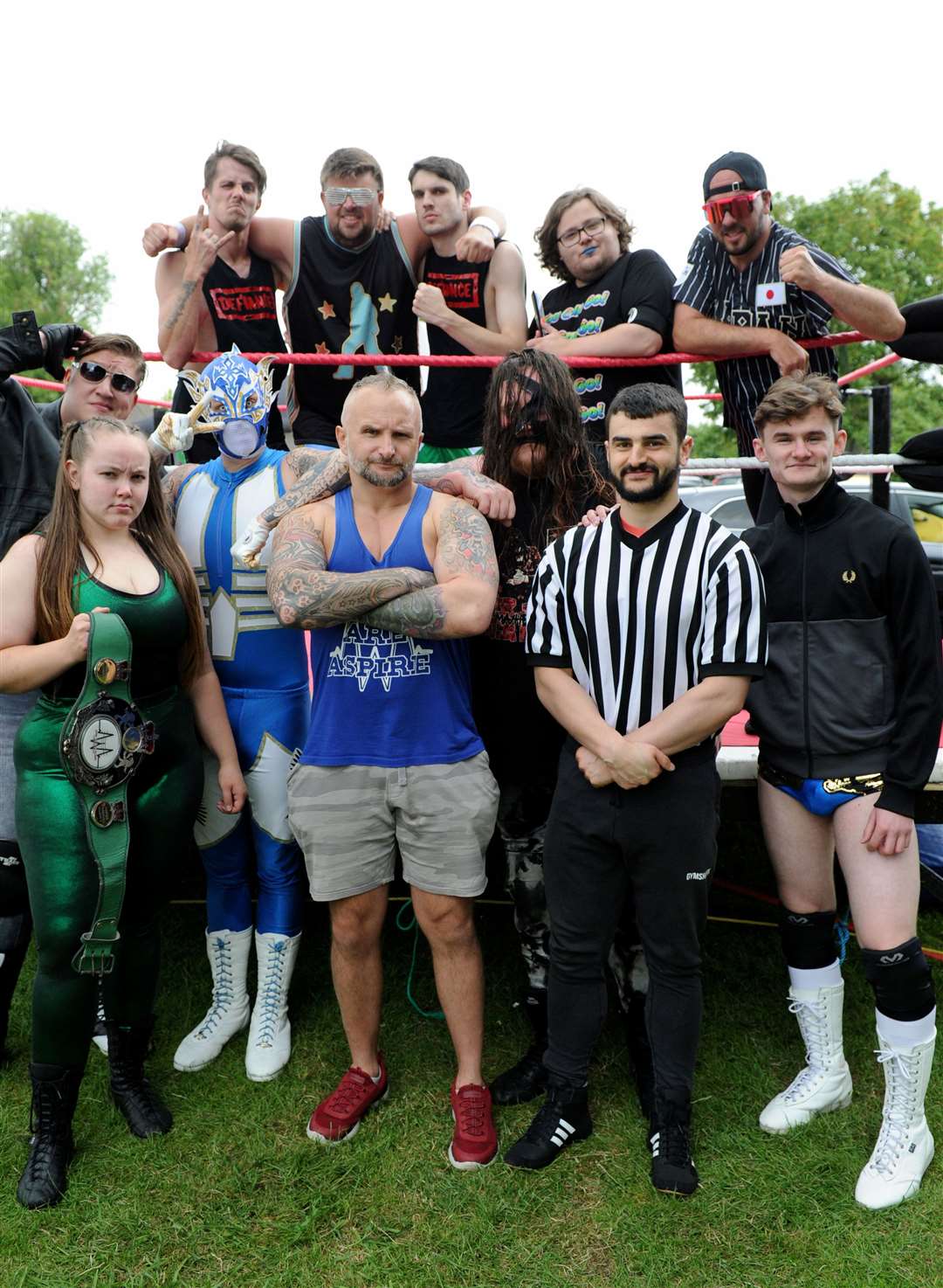 Wrestlers showed off their skills and entertained crowds on the day. Photo: Chris Lowndes