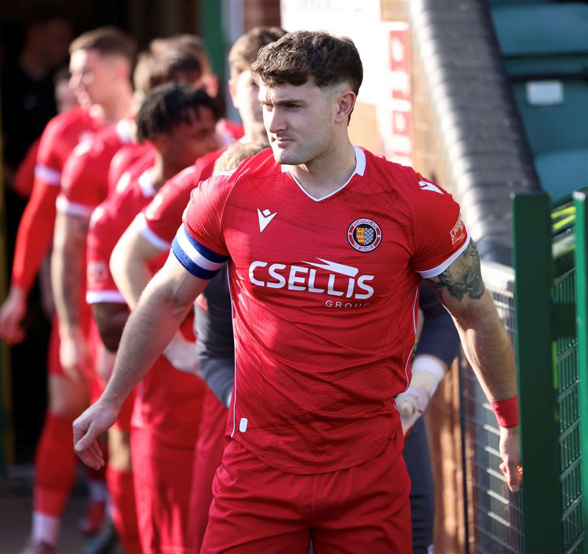 New skipper Jack Duffy leads out the side at Barwell. Photo: Rob O'Brien