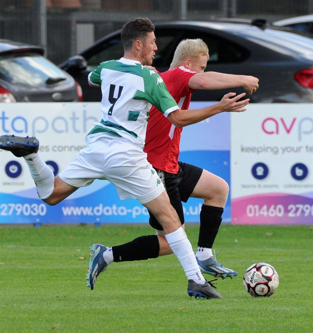 Action from Pinchbeck's home defeat to Framlingham. Photo: Chris Lowndes