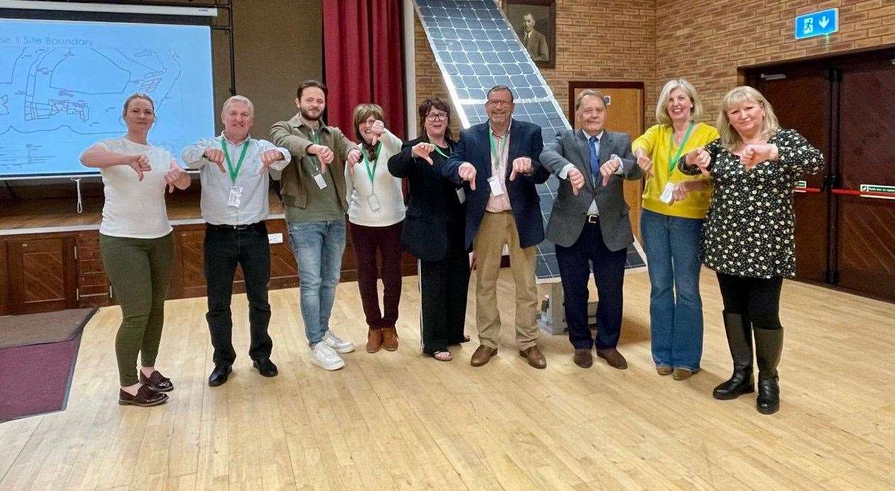 Members of the Meridian Action group with MP John Hayes. Helen Huyton is second from the right