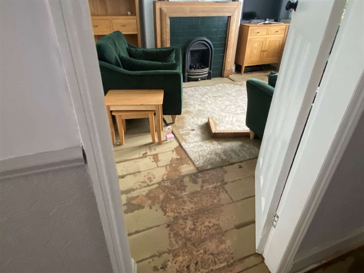 The aftermath damage in Emma Woolley's home.