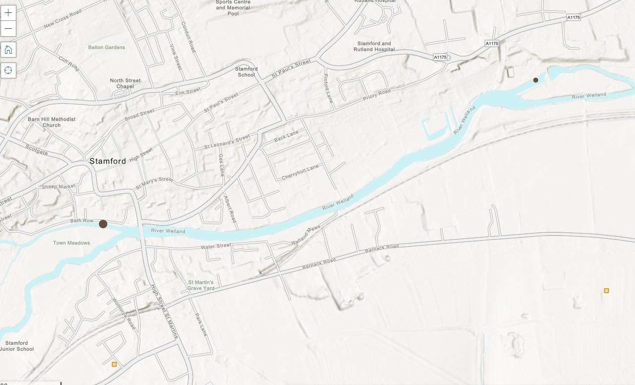The spots on the map show where the sewage is entering the rivers. Photo: The Rivers Trust/ Esri