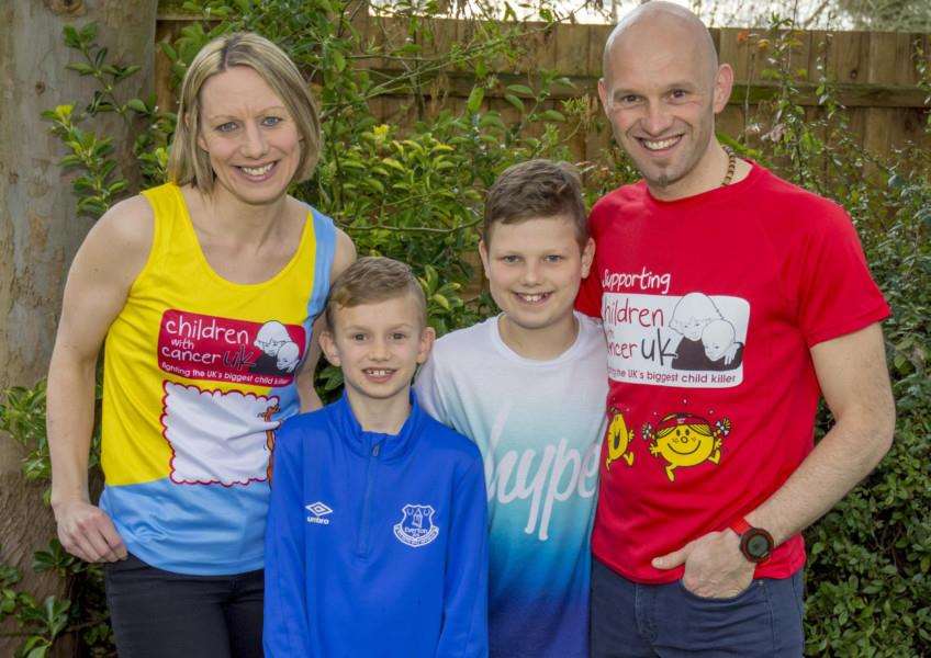 Liz Fell, Noah Fell, 9, Isaac Fell, 11 and Simon Fell Photo: Lee Hellwing