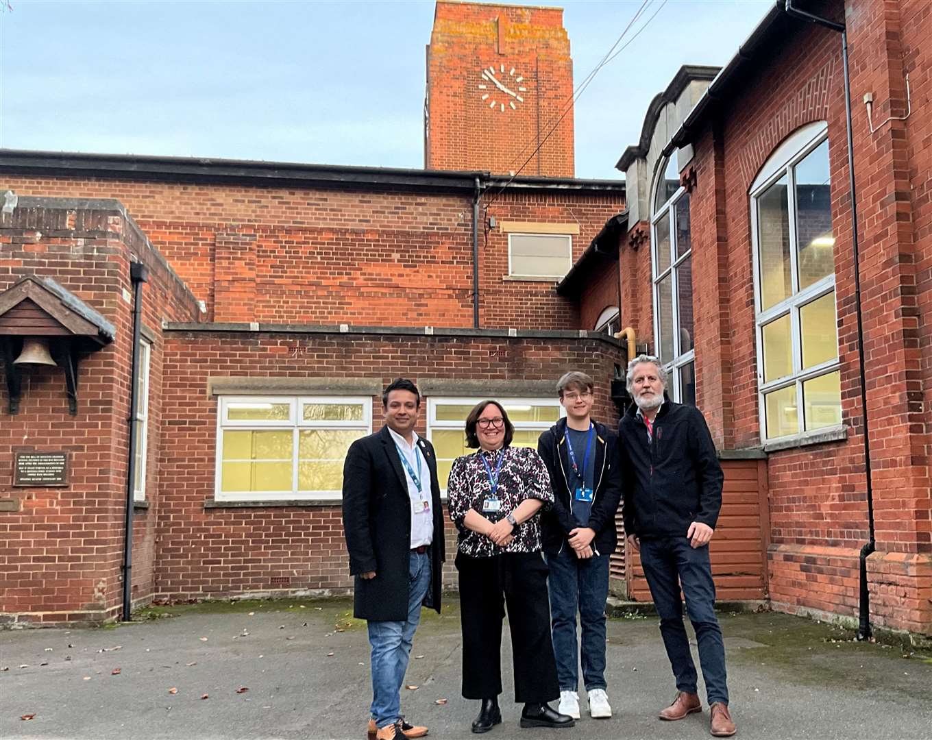 Councillors Mazur Hasan, left, and James Le Sage, right, have supported Tower Radio at the Spalding Grammar School PHOTO: SUPPLIED